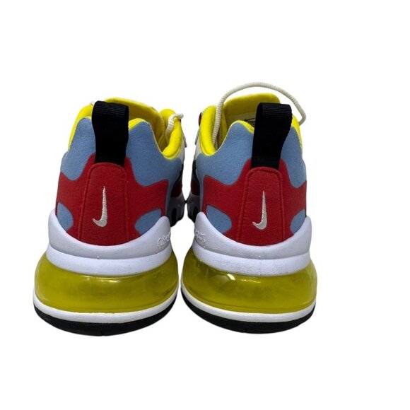 Nike Air Max 270 React White Blue Red Yellow Women’s Size 7 Running Sneakers - Picture 6 of 14